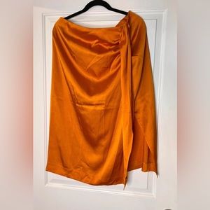 J.CREW Orange Satin sarong skirt